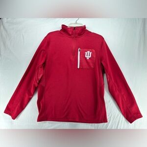 IU INDIANA UNIVERSITY HOOSIERS Antigua 1/4 Zip Jacket Red Men's Size M
